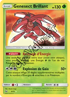 Carte Pokémon Genesect Brillant n°9 de la série Légendes Brillantes