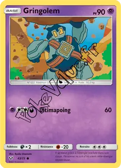 Carte Pokémon Gringolem n°43 de la série Légendes Brillantes