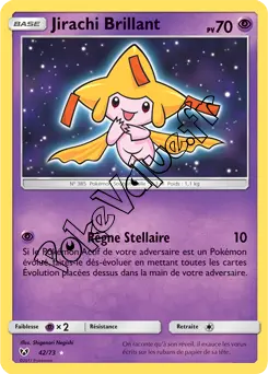 Carte Pokémon Jirachi Brillant n°42 de la série Légendes Brillantes