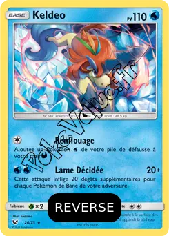Carte Pokémon Keldeo  Reverse n°26 de la série Légendes Brillantes