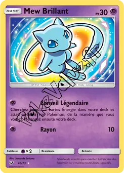 Carte Pokémon Mew Brillant n°40 de la série Légendes Brillantes