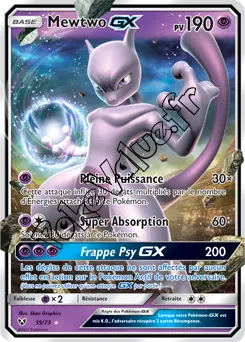 Carte Pokémon Mewtwo GX  n°39 de la série Légendes Brillantes