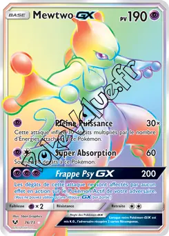 Carte Pokémon Mewtwo GX  n°76 de la série Légendes Brillantes