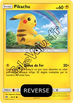 Carte Pokémon Pikachu  Reverse n°28 de la série Légendes Brillantes