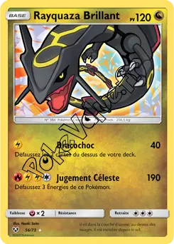 Carte Pokémon Rayquaza Brillant n°56 de la série Légendes Brillantes