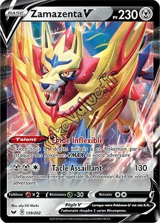 Carte Pokémon Zamazenta V n°139 de la série Épée et Bouclier