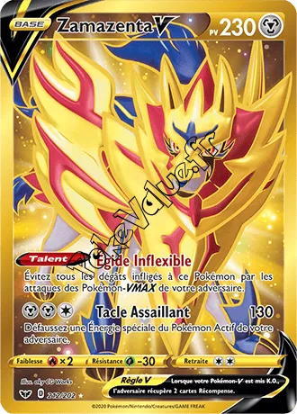 Carte Pokémon Zamazenta V n°212 de la série Épée et Bouclier