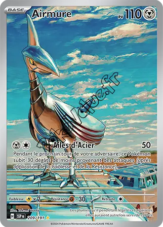 Carte Pokémon Airmure  n°209 de la série Étincelles Déferlantes