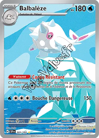 Carte Pokémon Balbalèze n°201 de la série Étincelles Déferlantes