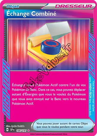 Carte Pokémon Échange Combiné n°186 de la série Étincelles Déferlantes