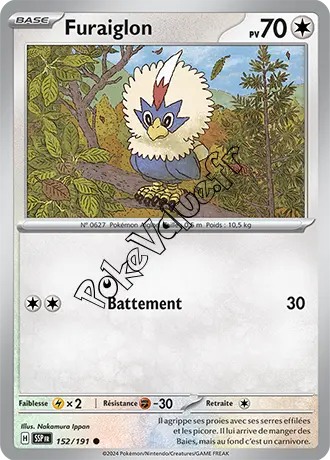 Carte Pokémon Furaiglon  n°152 de la série Étincelles Déferlantes