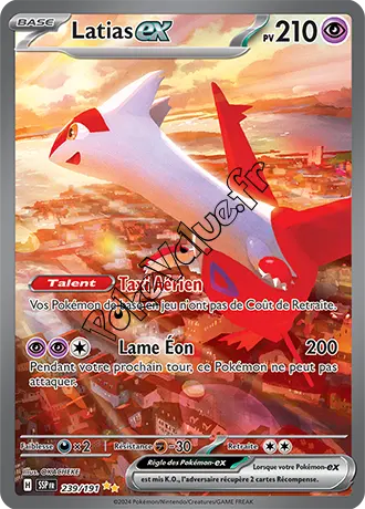 Carte Pokémon Latias ex  n°239 de la série Étincelles Déferlantes