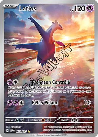 Carte Pokémon Latios  n°203 de la série Étincelles Déferlantes