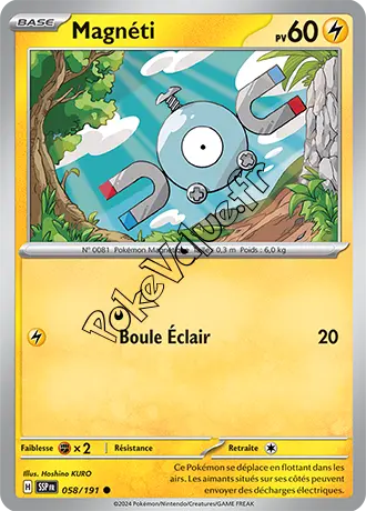 Carte Pokémon Magnéti n°058 de la série Étincelles Déferlantes