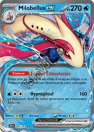 Carte Pokémon Milobellus ex  n°042 de la série Étincelles Déferlantes