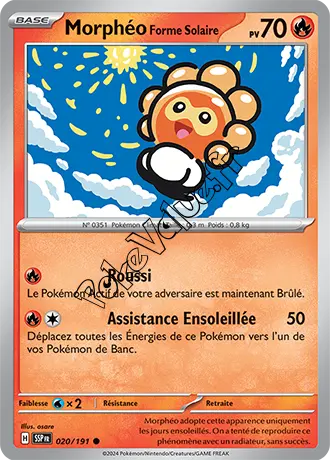 Carte Pokémon Morphéo Forme Solaire n°020 de la série Étincelles Déferlantes