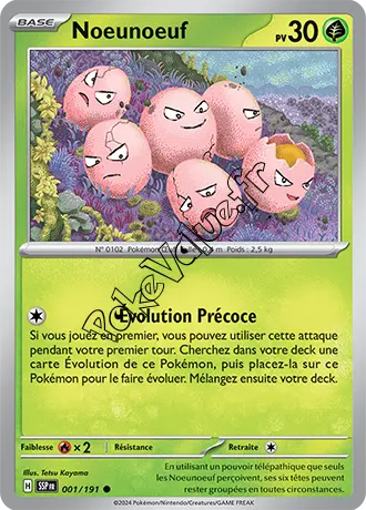 Carte Pokémon Noeunoeuf  n°001 de la série Étincelles Déferlantes