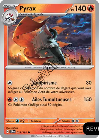 Carte Pokémon Pyrax  Reverse n°025 de la série Étincelles Déferlantes