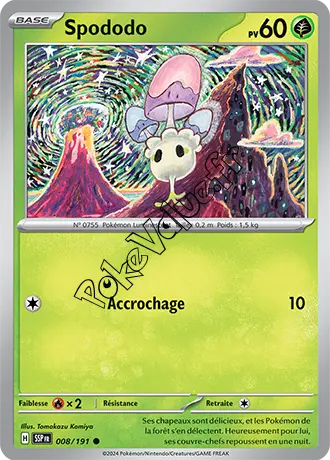 Carte Pokémon Spododo  n°008 de la série Étincelles Déferlantes