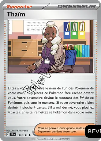 Carte Pokémon Thaïm Reverse n°190 de la série Étincelles Déferlantes