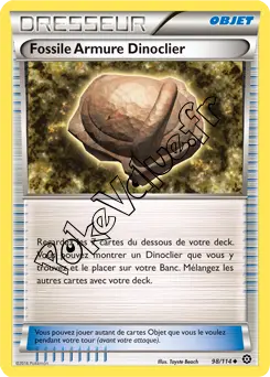 Carte Pokémon Fossile Armure Dinoclier n°98 de la série Offensive Vapeur