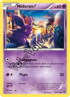 Carte Pokémon Nidoran ♂  n°43 de la série Offensive Vapeur