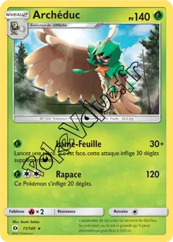 Carte Pokémon Archéduc n°11 de la série Soleil et Lune
