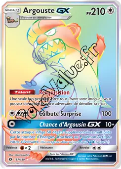 Carte Pokémon Argouste GX  n°157 de la série Soleil et Lune