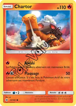 Carte Pokémon Chartor  n°23 de la série Soleil et Lune