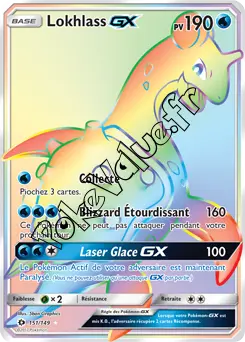 Carte Pokémon Lokhlass GX  n°151 de la série Soleil et Lune