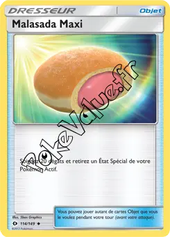 Carte Pokémon Malasada Maxi n°114 de la série Soleil et Lune