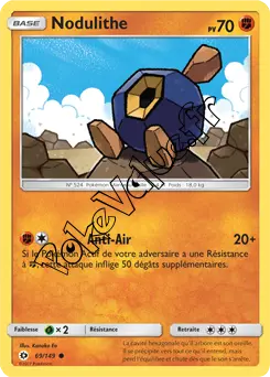 Carte Pokémon Nodulithe  n°69 de la série Soleil et Lune