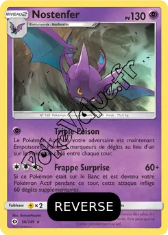 Carte Pokémon Nostenfer  Reverse n°56 de la série Soleil et Lune