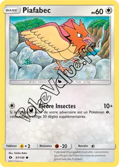 Carte Pokémon Piafabec  n°97 de la série Soleil et Lune
