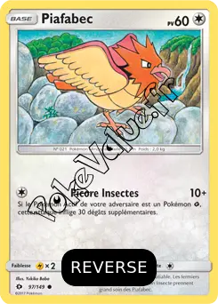 Carte Pokémon Piafabec  Reverse n°97 de la série Soleil et Lune