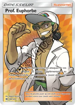 Carte Pokémon Prof. Euphorbe n°148 de la série Soleil et Lune