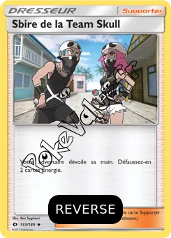 Carte Pokémon Sbire de la Team Skull Reverse n°133 de la série Soleil et Lune
