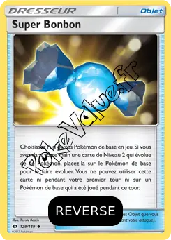 Carte Pokémon Super Bonbon Reverse n°129 de la série Soleil et Lune