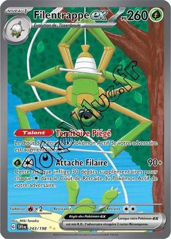 Carte Pokémon Filentrappe ex  n°243 de la série Écarlate et Violet