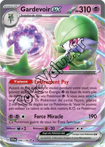 Carte Pokémon Gardevoir ex n°086 de la série Écarlate et Violet
