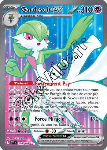 Carte Pokémon Gardevoir ex n°228 de la série Écarlate et Violet