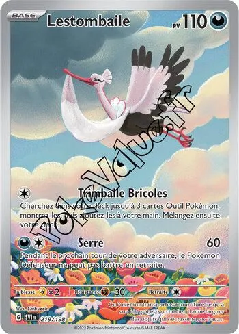 Carte Pokémon Lestombaile  n°219 de la série Écarlate et Violet