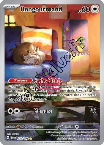 Carte Pokémon Rongourmand  n°222 de la série Écarlate et Violet