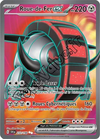 Carte Pokémon Roue-de-Fer ex  n°233 de la série Écarlate et Violet