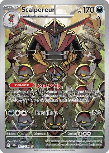 Carte Pokémon Scalpereur  n°220 de la série Écarlate et Violet