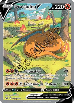 Carte Pokémon Dracaufeu V n°260 de la série SWSH Black Star Promos