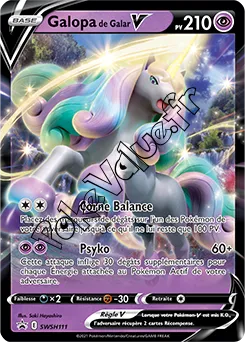 Carte Pokémon Galopa de Galar V n°111 de la série Promo SWSH
