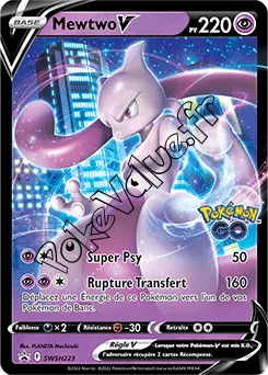 Carte Pokémon Mewtwo V n°223 de la série SWSH Black Star Promos