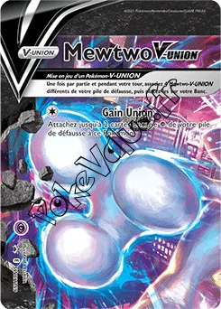 Carte Pokémon Mewtwo V UNION En haut à gauche n°159 de la série SWSH Black Star Promos
