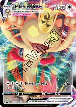 Carte Pokémon Miaouss VMAX n°005 de la série Promo SWSH